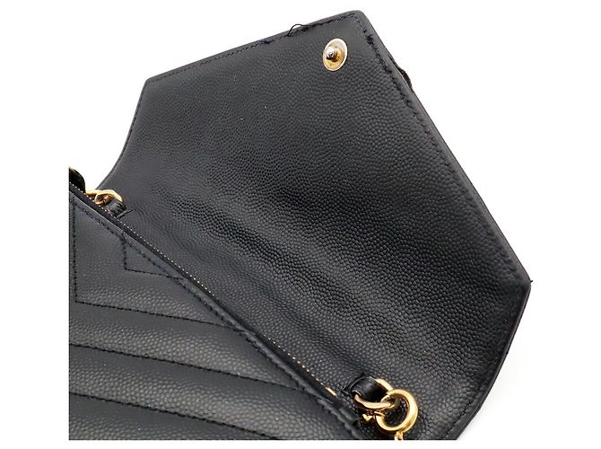 Borsa a tracolla in pelle nera Yves Saint Laurent Nero - vista 9