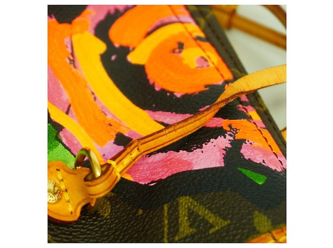 Borsa Tote Louis Vuitton Neverfull MM Monogram Rose Marrone - vista 11