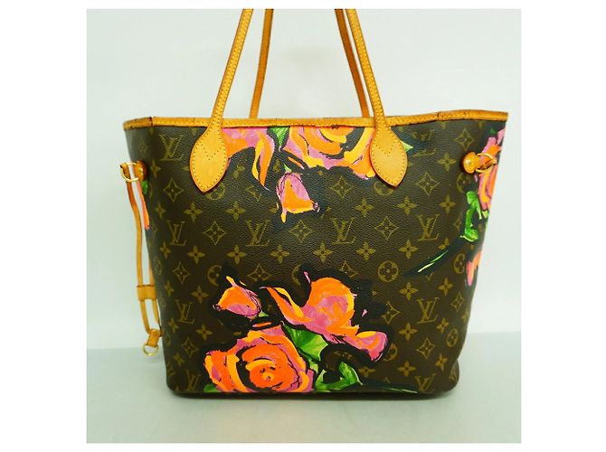 Borsa Tote Louis Vuitton Neverfull MM Monogram Rose Marrone - vista 12