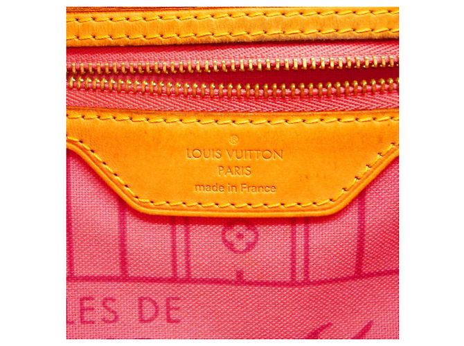 Borsa Tote Louis Vuitton Neverfull MM Monogram Rose Marrone - vista 5