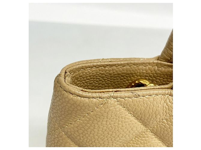 Borsa Tote Chanel in vitello grana Beige - vista 10