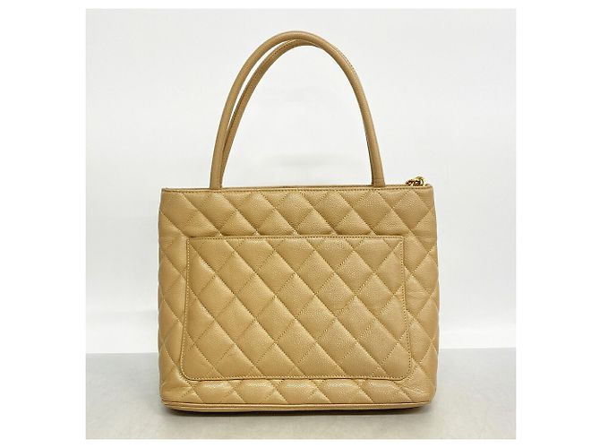 Borsa Tote Chanel in vitello grana Beige - vista 12