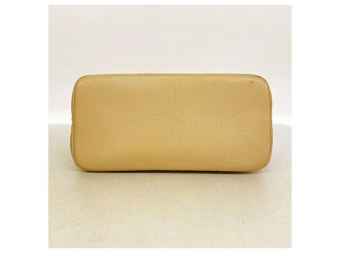 Borsa Tote Chanel in vitello grana Beige - vista 3