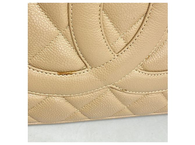 Borsa Tote Chanel in vitello grana Beige - vista 7