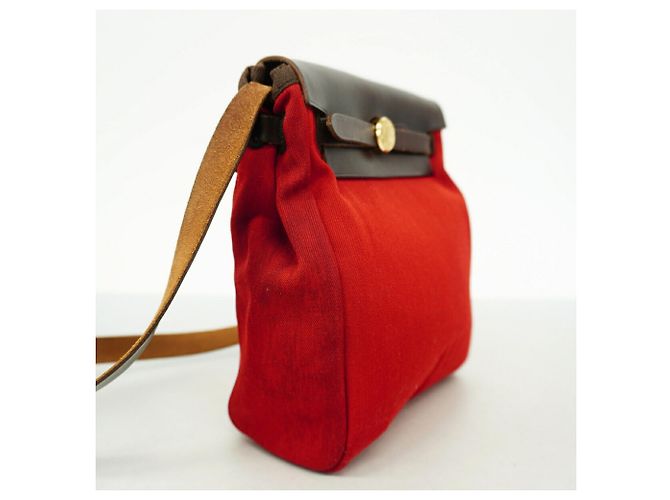 Hermès Borsa a tracolla Hermes Herbag TPM Marrone Rosso - vista 2