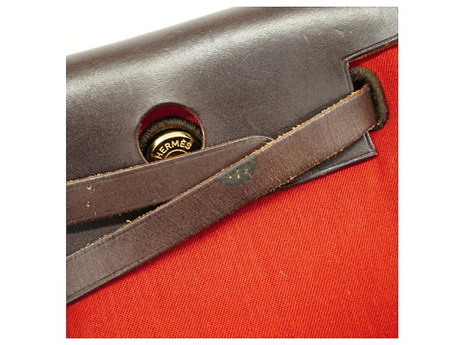 Hermès Borsa a tracolla Hermes Herbag TPM Marrone Rosso - vista 8