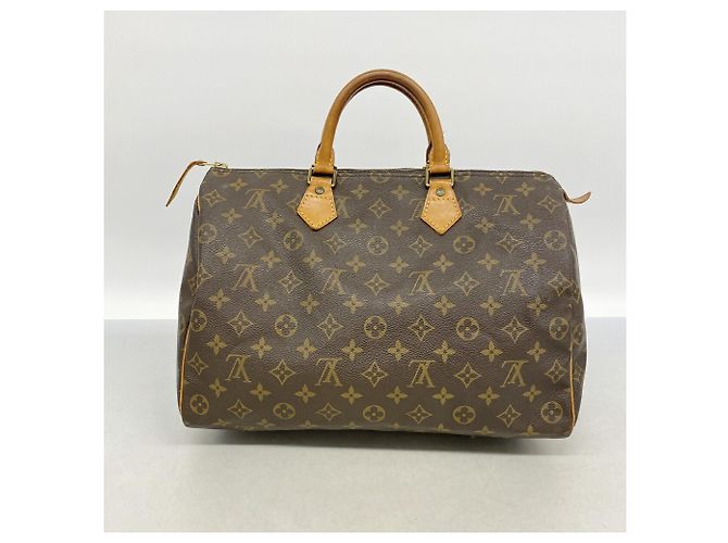 Borsa Louis Vuitton Monogram Speedy 35 Marrone - vista 10