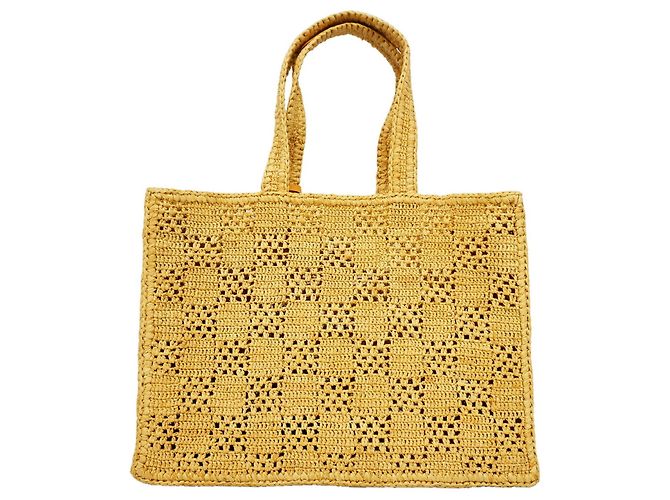 Louis Vuitton Damier Raffia Summer Shopper Tote Beige - view 7