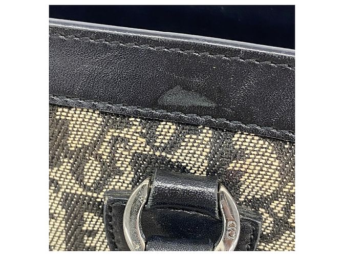 Sac cabas Christian Dior Trotter Canvas Noir Beige - vue 10