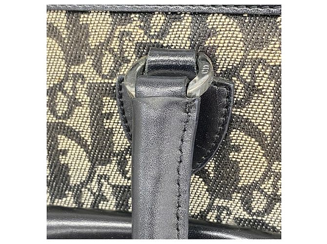Sac cabas Christian Dior Trotter Canvas Noir Beige - vue 11