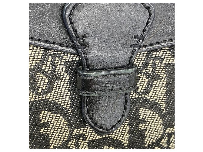Sac cabas Christian Dior Trotter Canvas Noir Beige - vue 12