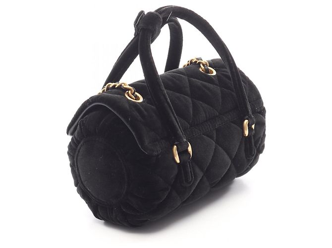 Borsa a mano Chanel Matelasse da donna in tessuto nero - vista 2