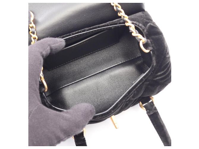 Borsa a mano Chanel Matelasse da donna in tessuto nero - vista 3