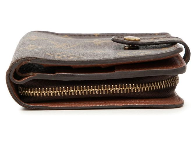 Portafoglio bi-fold compatto con zip Louis Vuitton Monogram Marrone Monogramma - vista 3