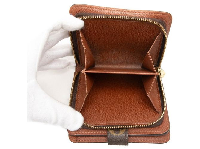 Portafoglio bi-fold compatto con zip Louis Vuitton Monogram Marrone Monogramma - vista 5