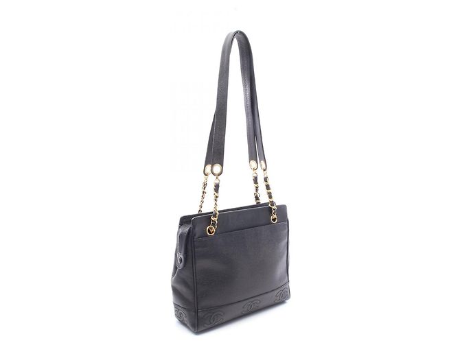 Borsa Tote Chanel Triple Coco Mark Nero - vista 2