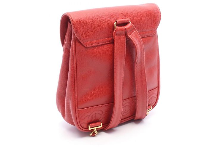 Chanel Triple Coco Mark Rucksack/Handtasche Rot - Ansicht 2