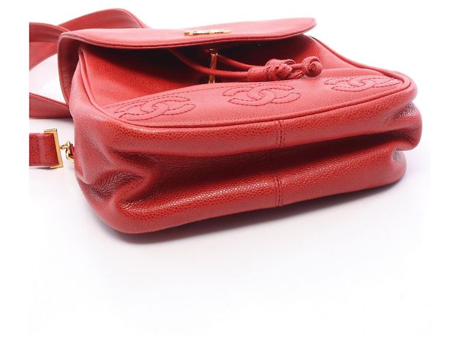 Chanel Triple Coco Mark Rucksack/Handtasche Rot - Ansicht 6