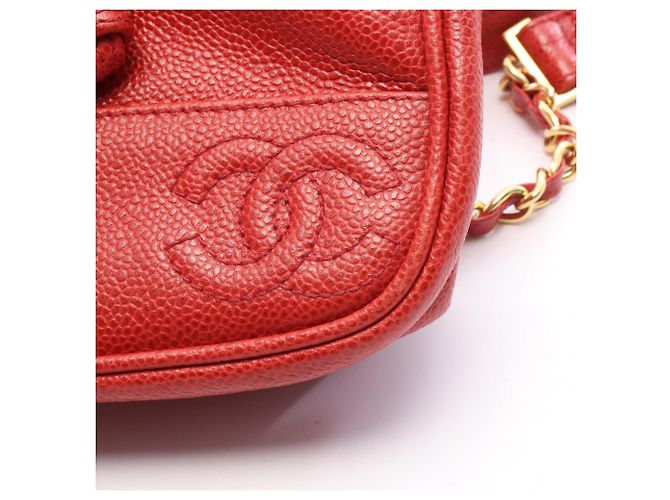 Chanel Triple Coco Mark Rucksack/Handtasche Rot - Ansicht 8