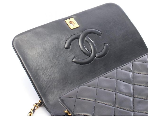 Bolsa de Ombro Chanel Matelassé com Aba Completa Preto - vista 7