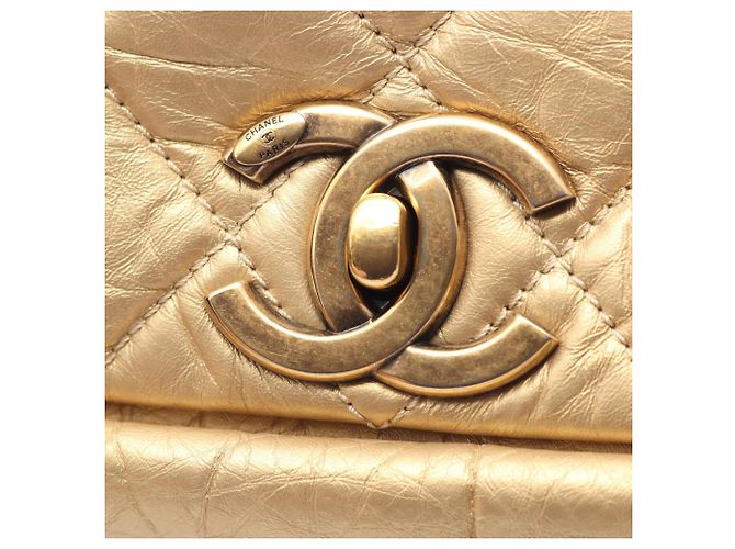 Bolso de hombro/Bolso de mano Chanel Matelassé 2-Way Dorado - vista 8