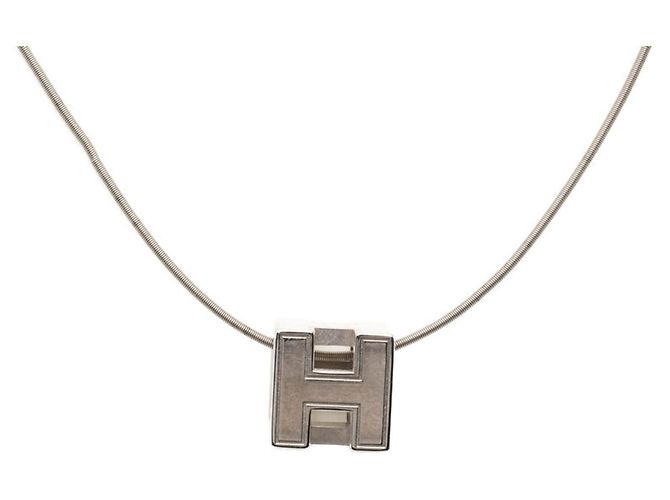 Hermès Collana Hermes Cage d'H H-Cube Argento Bianco - vista 2