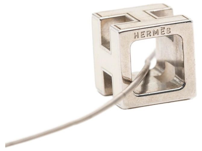 Hermès Collana Hermes Cage d'H H-Cube Argento Bianco - vista 5