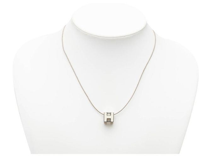 Hermès Collana Hermes Cage d'H H-Cube Argento Bianco - vista 6