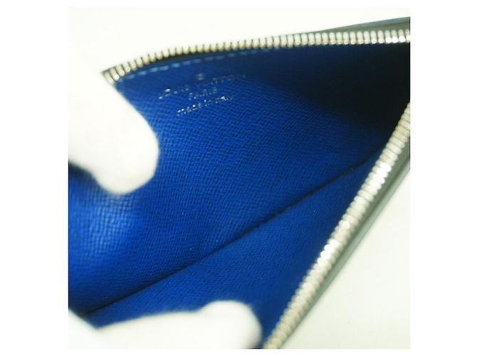 Portacarte e monete Louis Vuitton Taigarama Blu - vista 3