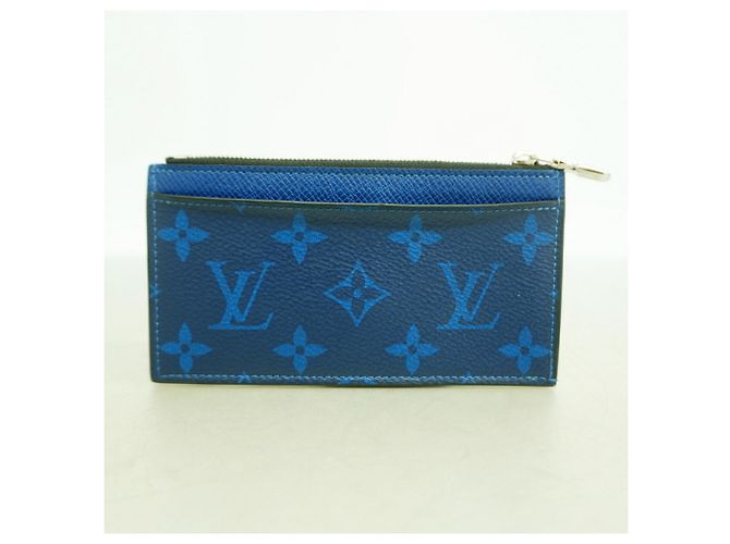 Portacarte e monete Louis Vuitton Taigarama Blu - vista 8