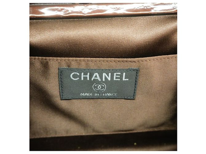 Borsa a tracolla Chanel in velluto a coste marrone - vista 5