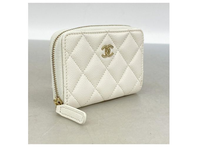 Portamonete Chanel in vitello granulato Ivory Crudo - vista 2