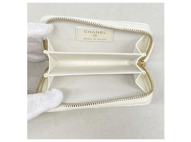 Portamonete Chanel in vitello granulato Ivory Crudo - vista 3