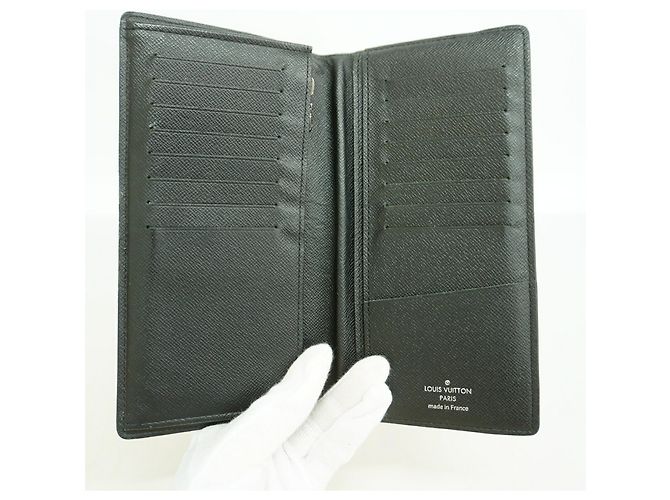 Louis Vuitton Monogram Eclipse Portefeuille Brazza Long Wallet Nero - vista 3