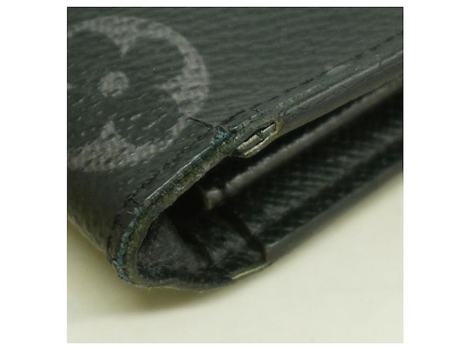 Louis Vuitton Monogram Eclipse Portefeuille Brazza Long Wallet Nero - vista 5