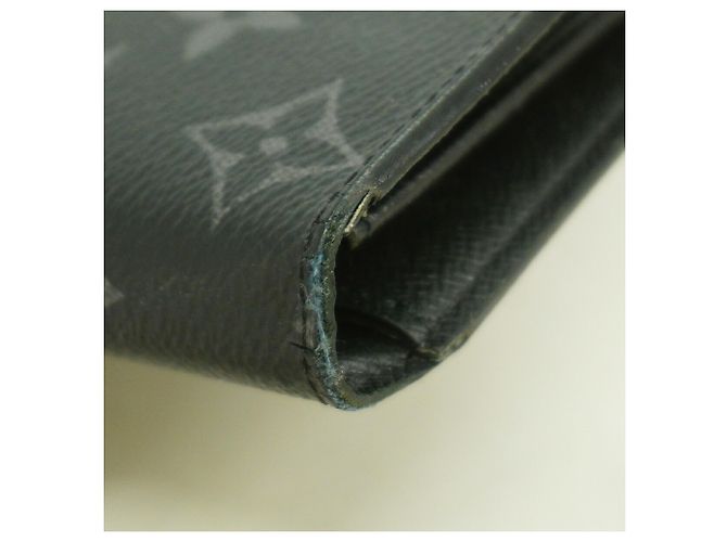 Louis Vuitton Monogram Eclipse Portefeuille Brazza Long Wallet Nero - vista 6