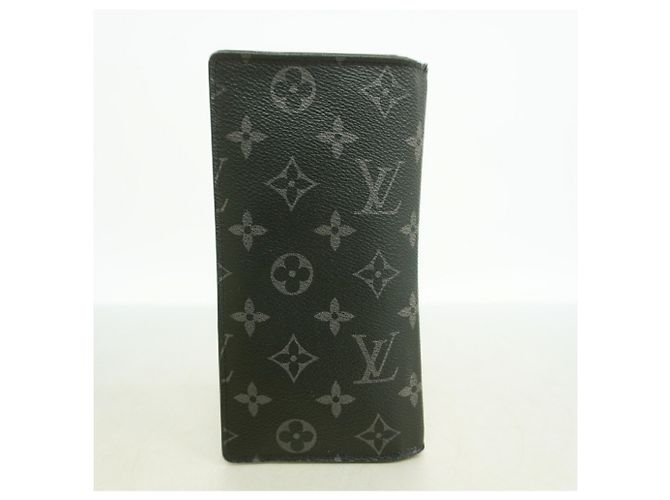 Louis Vuitton Monogram Eclipse Portefeuille Brazza Long Wallet Nero - vista 8