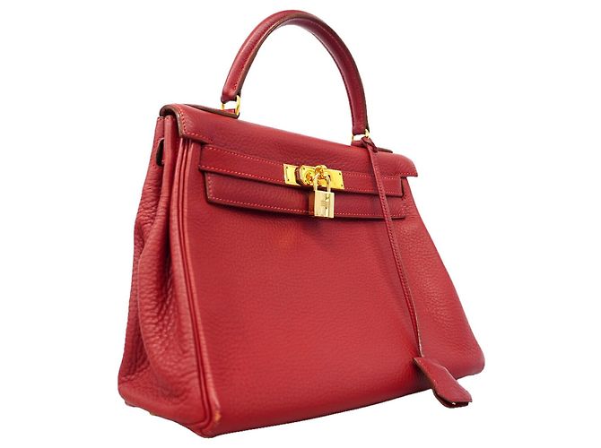 Hermès Borsa Hermes Kelly 28 Togo in Rouge Vif Rosso - vista 2