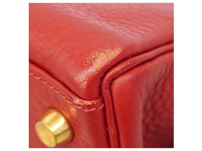 Hermès Borsa Hermes Kelly 28 Togo in Rouge Vif Rosso - vista 6