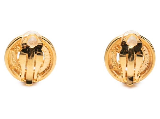 Orecchini a clip rotondi Chanel Coco Mark D'oro - vista 2