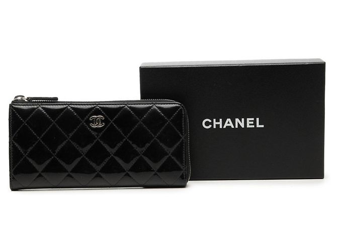 Cartera larga Chanel Coco Mark Matelassé Negro - vista 7