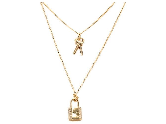 Collana Louis Vuitton LV Padlock D'oro - vista 2