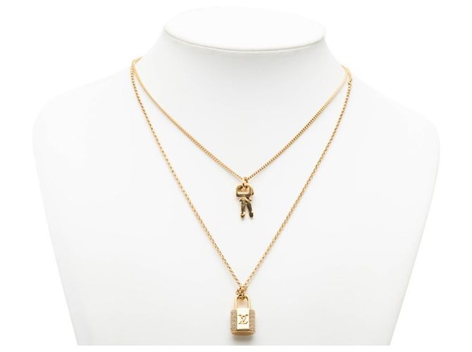 Collana Louis Vuitton LV Padlock D'oro - vista 6