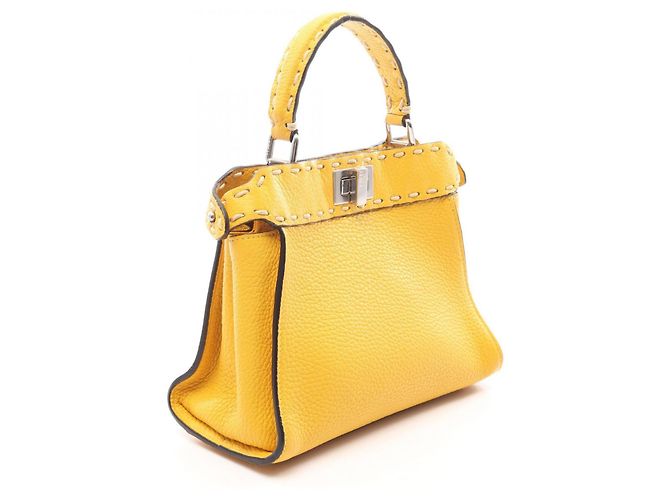Borsa 2-Way Fendi Mini Peekaboo Selleria Giallo - vista 2