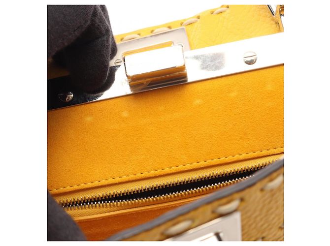 Borsa 2-Way Fendi Mini Peekaboo Selleria Giallo - vista 5