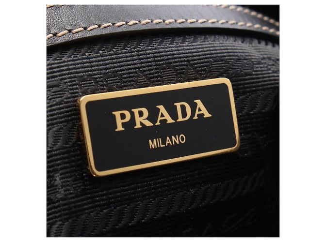 Borsa Tote Prada LOGO JACQUARD Marrone Nero - vista 4