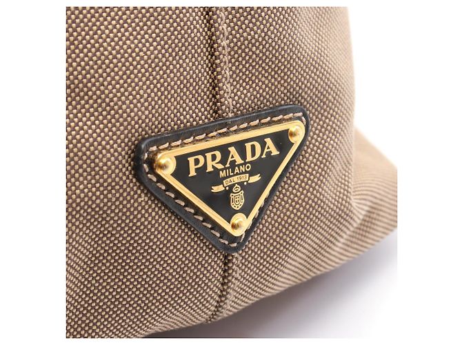 Borsa Tote Prada LOGO JACQUARD Marrone Nero - vista 5