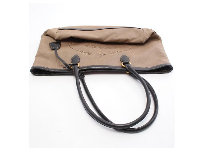 Borsa Tote Prada LOGO JACQUARD Marrone Nero - vista 6
