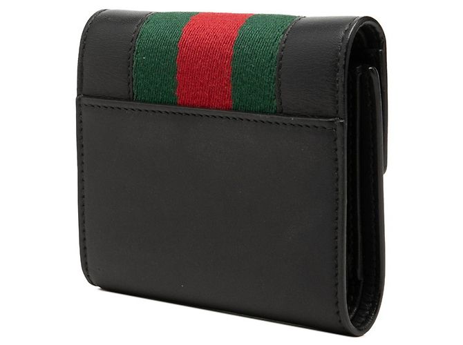 Carteira tri-fold Gucci Sherry Line Sylvie Preto - vista 2