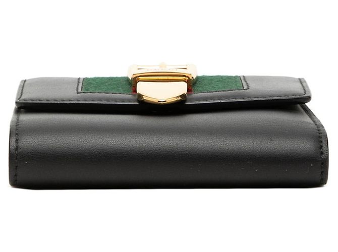 Carteira tri-fold Gucci Sherry Line Sylvie Preto - vista 3